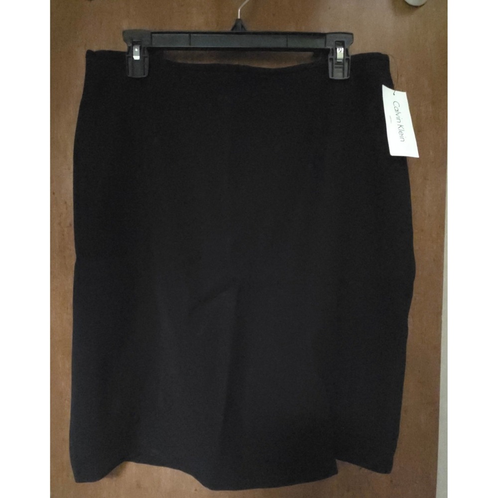 Calvin Klein‎ Black Pencil Skirt Petite 14P NWT Professional Office Fully Lined